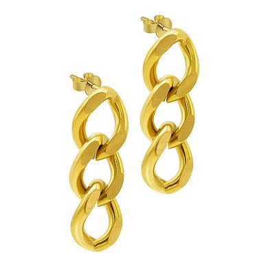 Adornia 14k Gold Plated Chain Drop Earrings