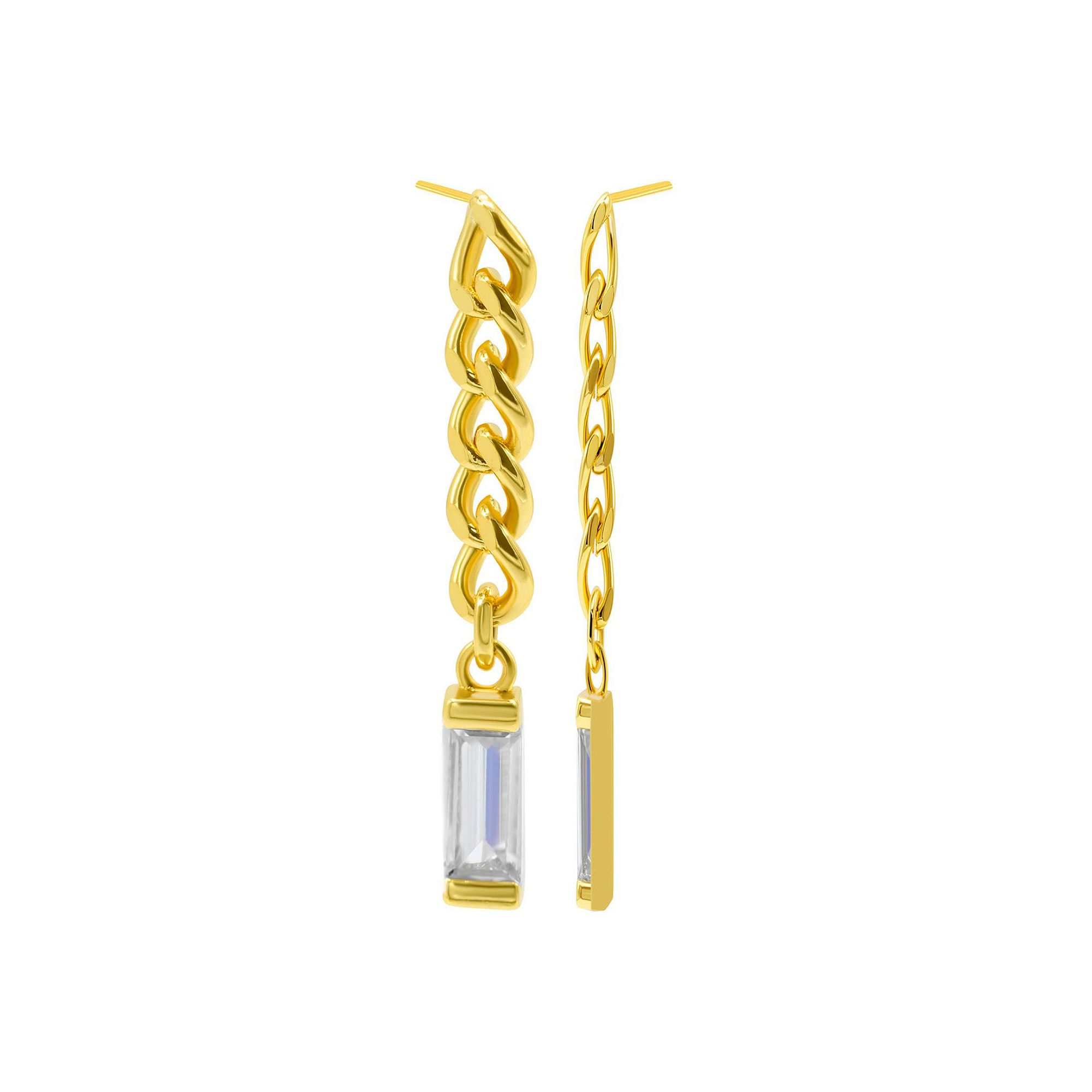 Adornia 14k Gold Plated Cubic Zirconia Earrings, Womens, Gold Tone
