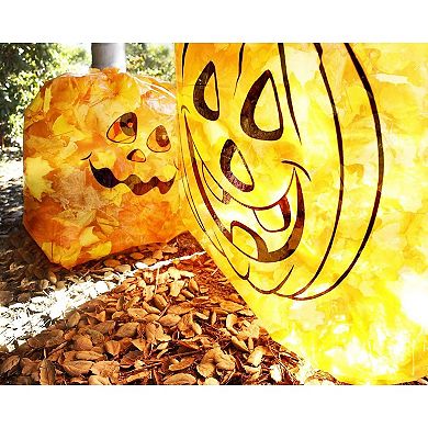 Juvale Pack of 6 Pumpkin Leaf Bag - Small and Medium Sized Pumpkin Trash Bags - The Perfect Fall Lawn Decoration, Orange