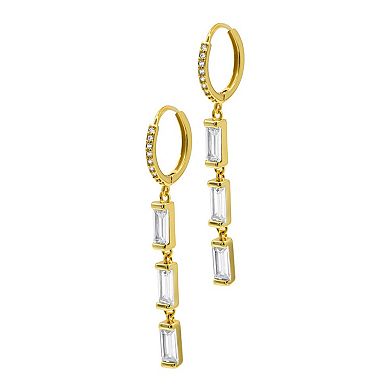 Adornia 14k Gold Plated Cubic Zirconia Huggie Earrings