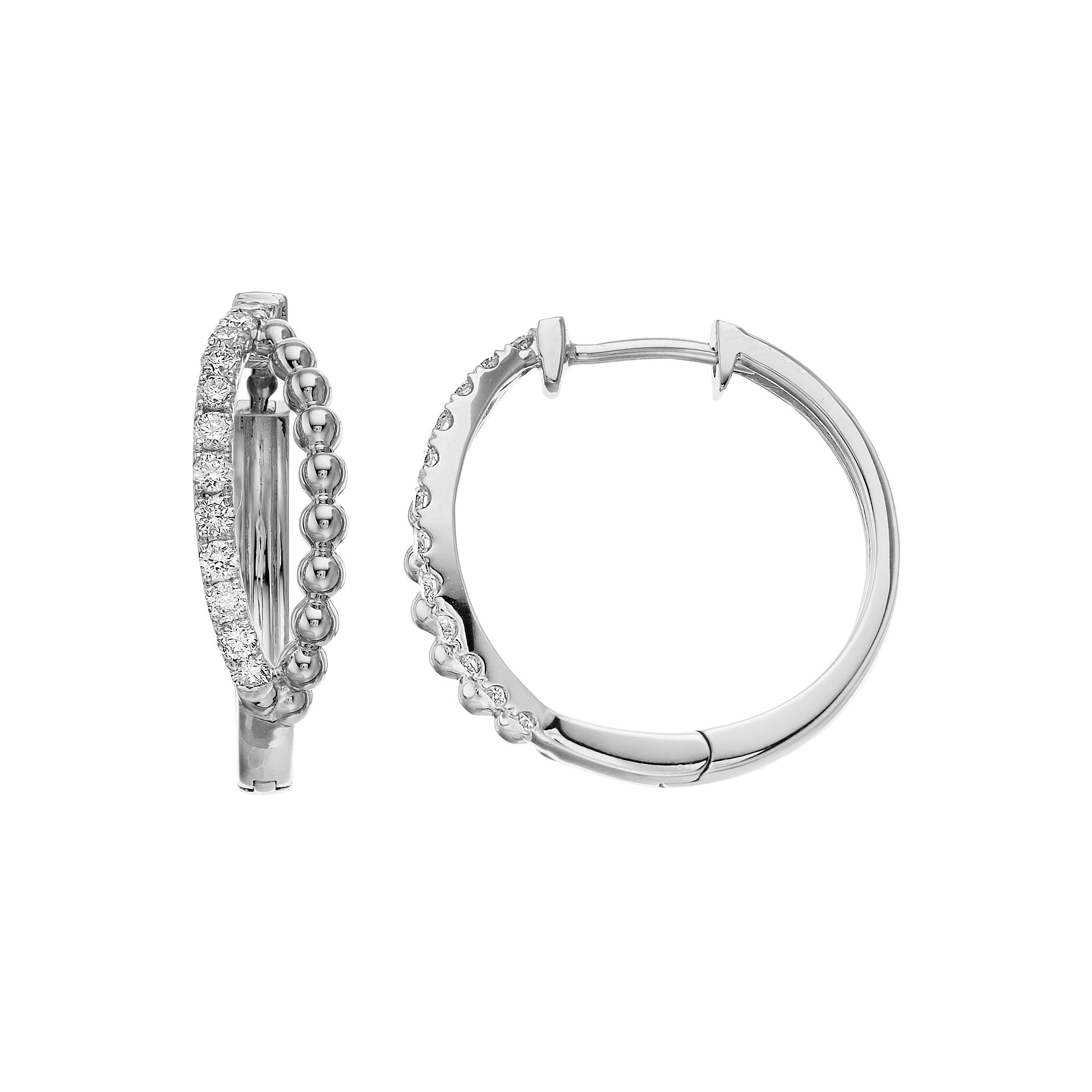 Ava Blue 14k White Gold 1/2 Carat T.W. Diamond Hoop Earrings, Womens, 14k 