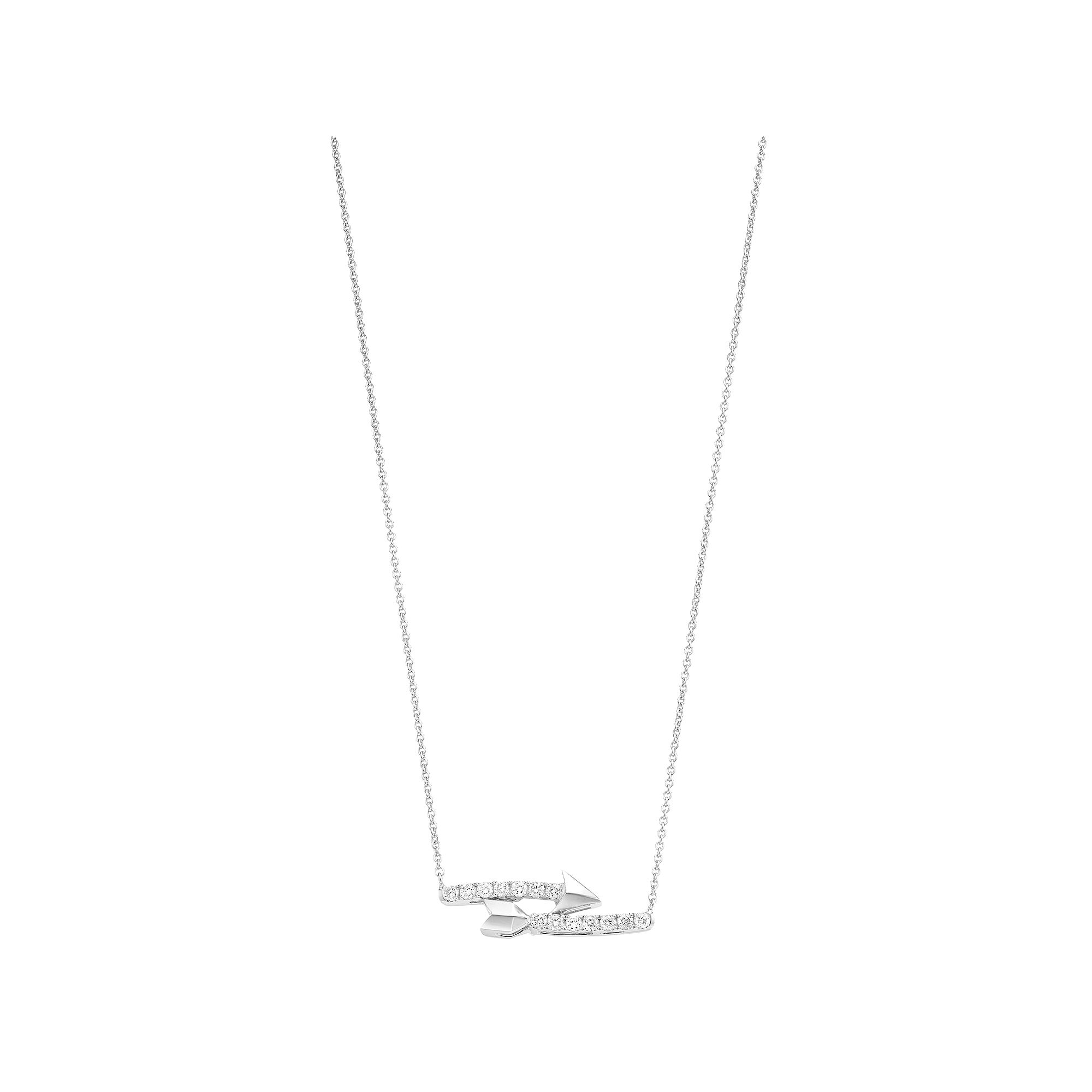 Ava Blue 14k White Gold 1/3 Carat T.W. Diamond Turning Arrow Necklace, Wom