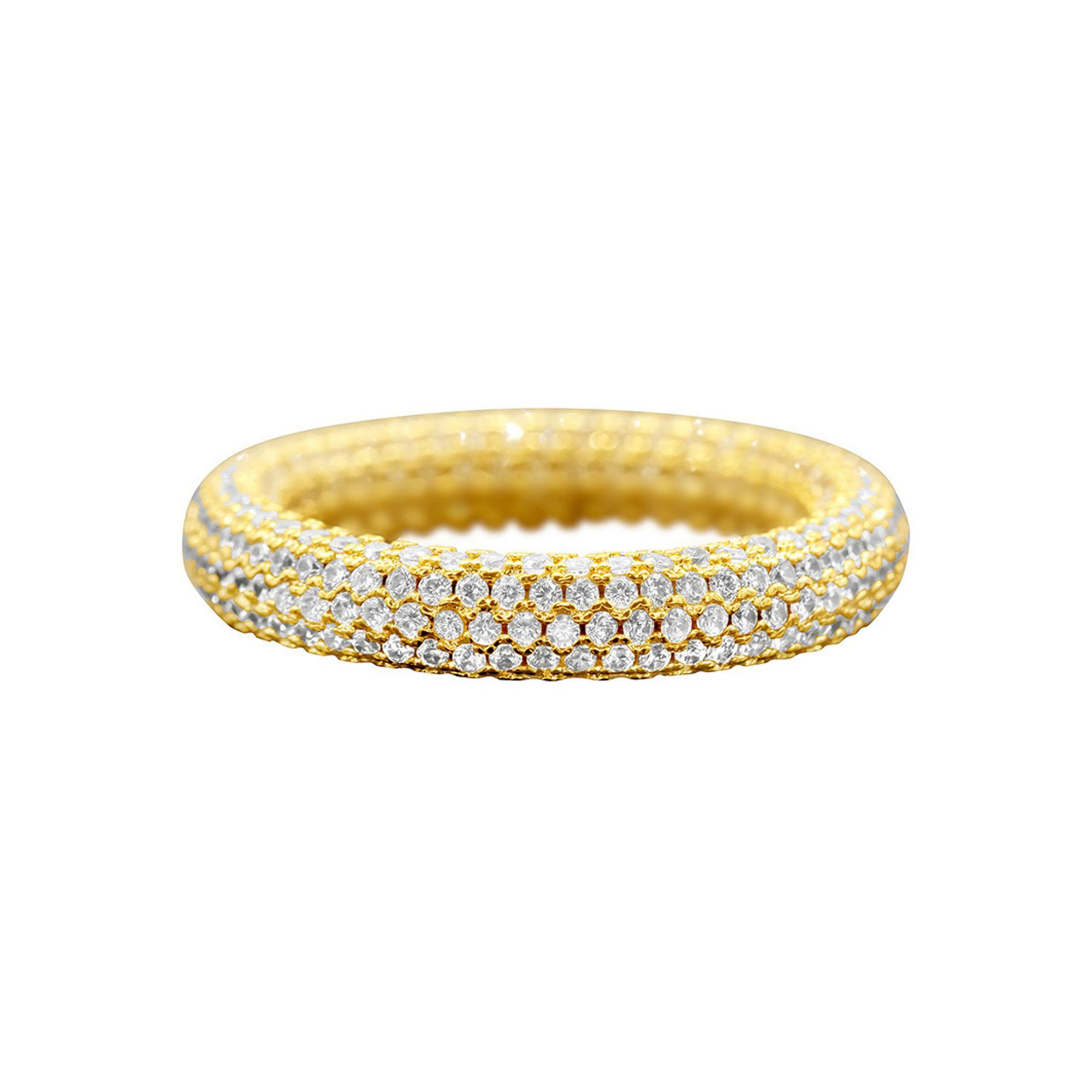 Adornia 14k Gold Plated Cubic Zirconia Pave Ring, Womens, Size: 9, Gold To