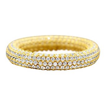 Adornia 14k Gold Plated Cubic Zirconia Pave Ring