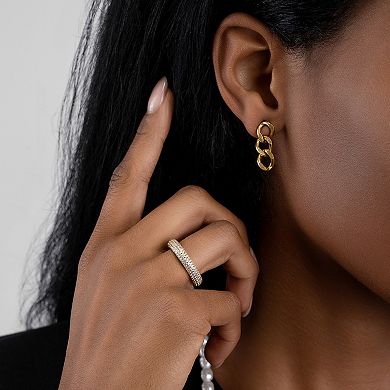 Adornia 14k Gold Plated Cubic Zirconia Pave Ring