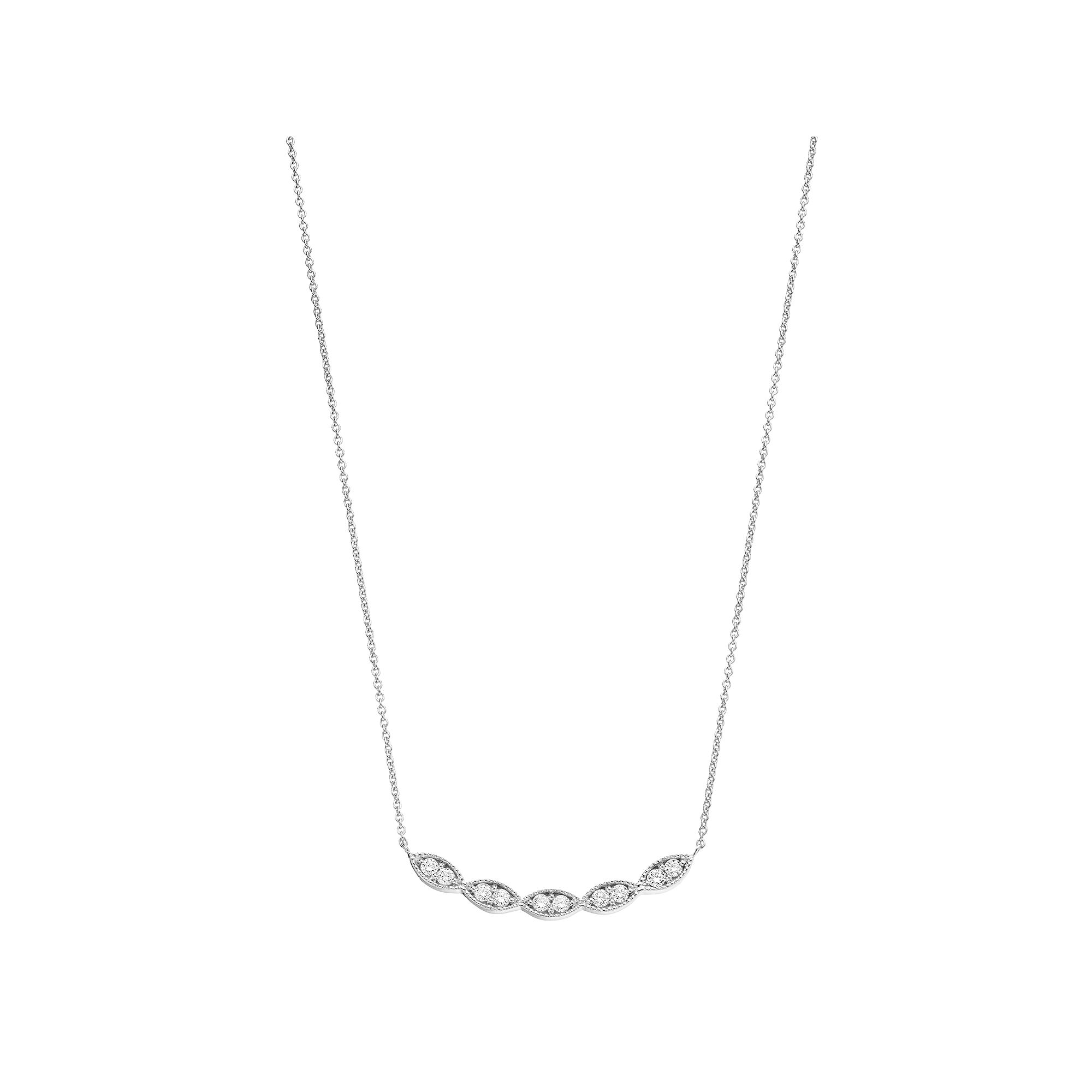 Ava Blue 14k White Gold 1/3 Carat T.W. Diamond Curve Necklace, Womens, Si