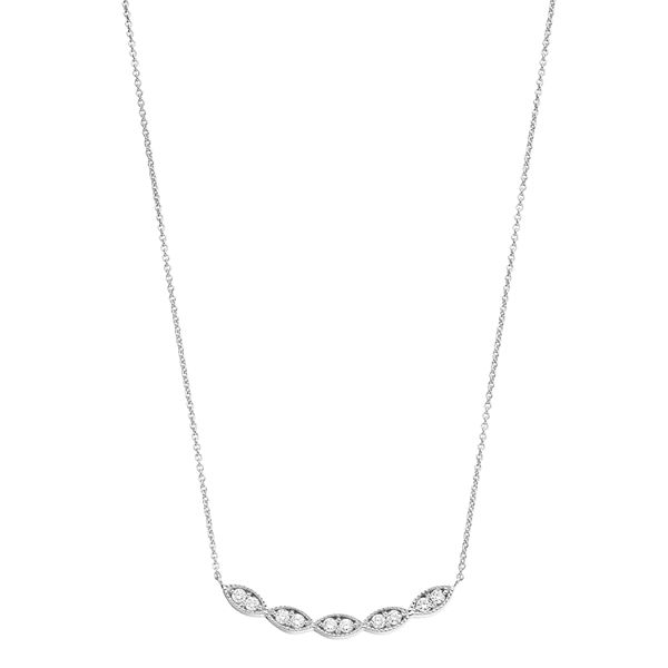 Ava Blue 14k White Gold 1/3 Carat T.W. Diamond Curve Necklace