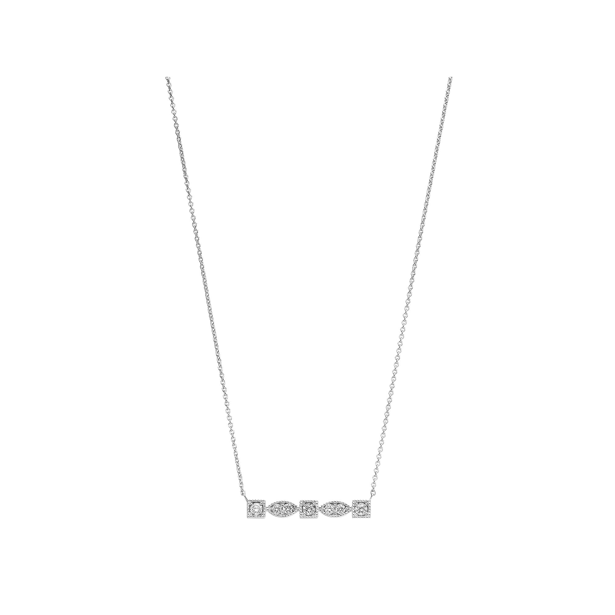 Ava Blue 14k White Gold 1/3 Carat T.W. Diamond Bar Necklace, Womens, Size
