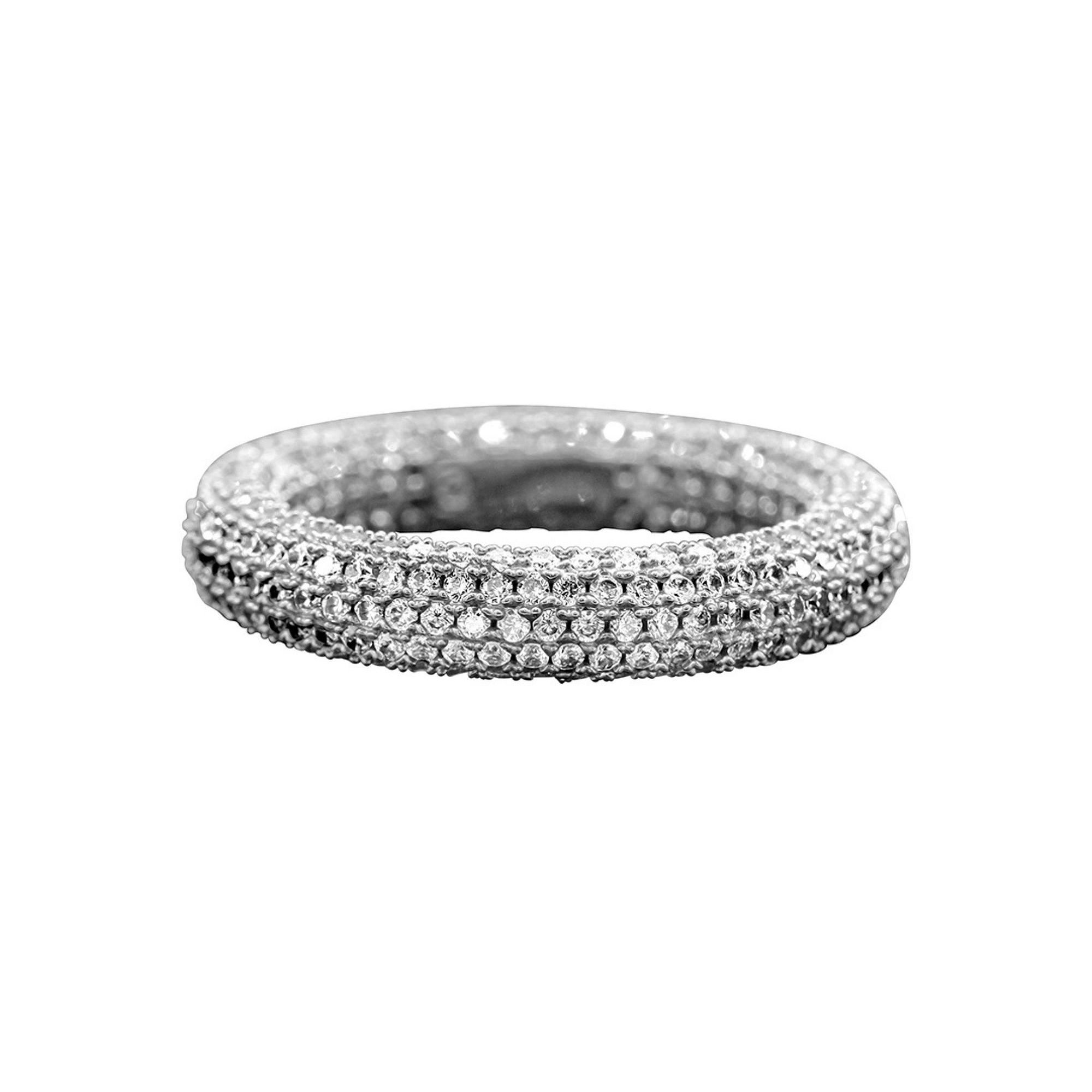 Adornia Silver Tone Cubic Zirconia Pave Ring, Womens, Size: 7