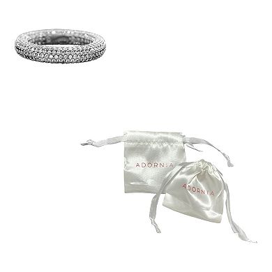 Adornia Silver Tone Cubic Zirconia Pave Ring