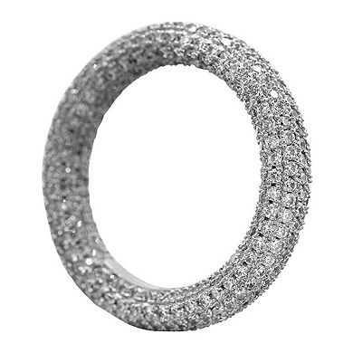 Adornia Silver Tone Cubic Zirconia Pave Ring
