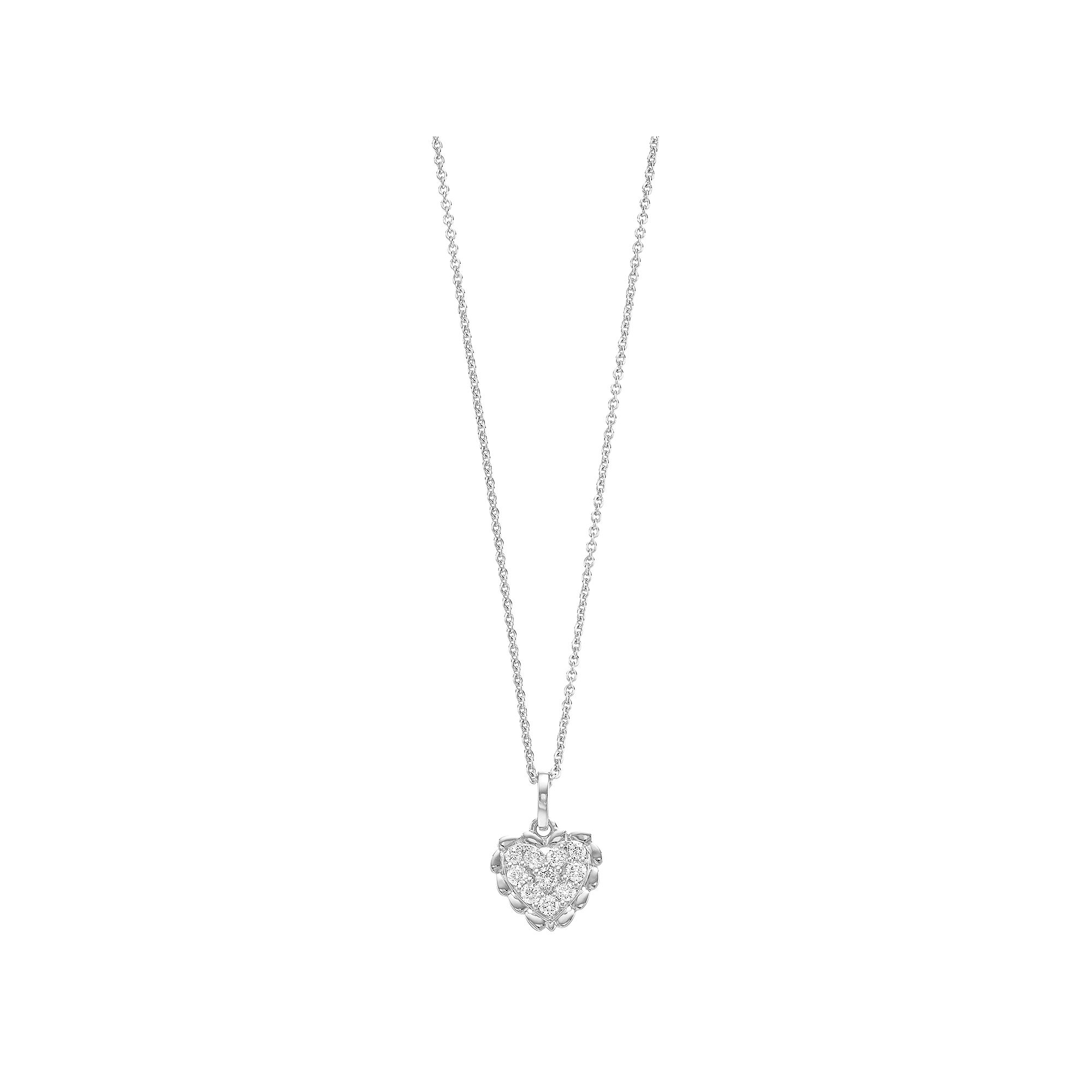Ava Blue 14k White Gold 1/3 Carat T.W. Diamond Cluster Heart Pendant Neckl