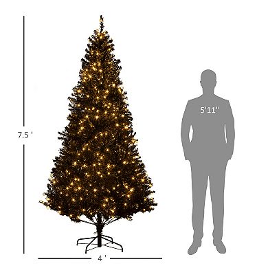 HOMCOM 7.5' Prelit Artificial Christmas Xmas Tree White LED 1346 Tip