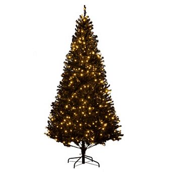 HOMCOM 7.5' Prelit Artificial Christmas Xmas Tree White LED 1346 Tip