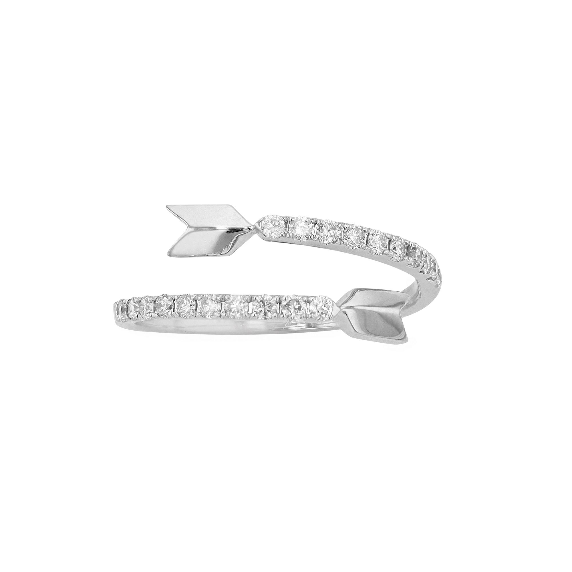 Ava Blue 14k White Gold 1/3 Carat T.W. Diamond Turning Arrow Ring, Womens,
