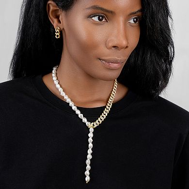 Adornia 14k Gold Plated Cultured Freshwater Pearl Necklace