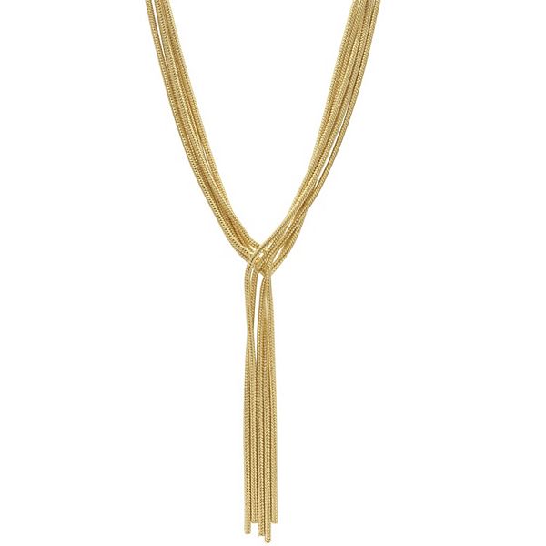 Adornia Gold Tone Wheat Chain Necklace