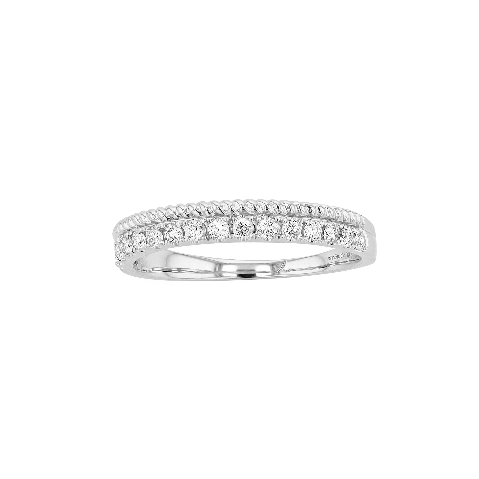 Ava Blue 14k White Gold 1/3 Carat T.W. Diamond Rope Wedding Ring, Womens, 