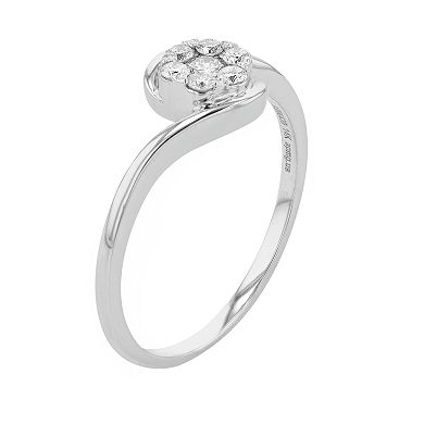 Ava Blue 14k White Gold 1/5 Carat T.W. Diamond Swirl Ring