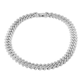 Adornia 14k Gold Plated Cubic Zirconia Curb Chain Necklace