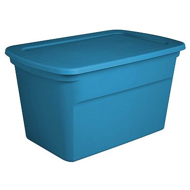 Sterilite 17364306 30 Gallon Plastic Storage Tote, Blue Aquarium (6 Pack)