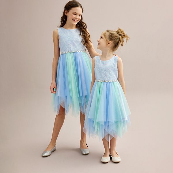 Girls 4 20 Bonnie Jean Fairy Hem Two Tone Dress in Regular