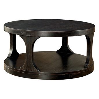 Carrie Transitional Coffee Table, Antique Black
