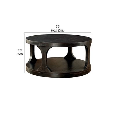 Carrie Transitional Coffee Table, Antique Black