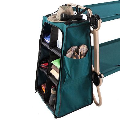 Disc-o-bed 3-shelf, 6-compartment Hanging Zippered Cabinet For Cam-o-bunks, Green