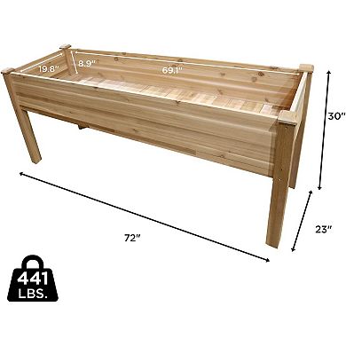 Jumbl Raised Garden Bed, 72x 23x30” Wooden Elevated Flower & Herb Planter Box