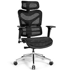 Slickblue Adjustable Executive Office Recliner Chair with High Back and Lumbar  Support-Black