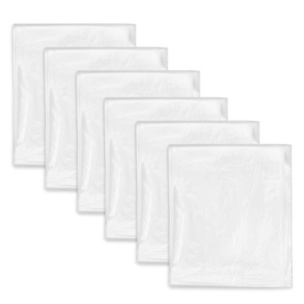 6 Pack Clear Plastic Drop Cloths for Painting, Furniture Protection