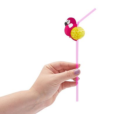 100 Pack Tropical Beach Straws for Hawaiian Party Decorations, Summer Cocktails