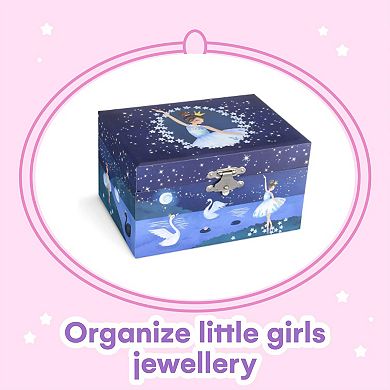 Musical Jewelry Storage Box With Spinning Ballerina And Swan Lake Tune