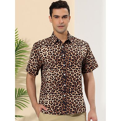 Men's Animal Print Short Sleeves Casual Summer Printed Shirts