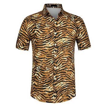 Men's Animal Print Short Sleeves Casual Summer Printed Shirts
