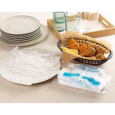1000-Piece Disposable Gloves  Latex Free Plastic Food Prep Gloves for Cooking, Food Handling, Kitchen, BBQ, Cleaning  Clear, One Size Fits Most