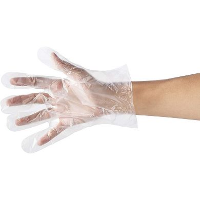 1000-Piece Disposable Gloves  Latex Free Plastic Food Prep Gloves for Cooking, Food Handling, Kitchen, BBQ, Cleaning  Clear, One Size Fits Most