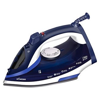 Aemego Steam Iron for Clothes Lightweight Portable Iron with Non Stick Ceramic Soleplate Anti Drip Vertical Irons for Ironing Clothes Self-Clean Auto-Off Function Small Size for Home Travel