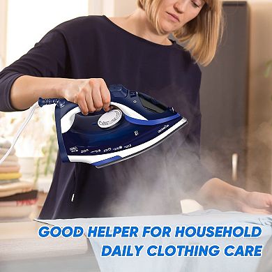 Aemego Steam Iron for Clothes Lightweight Portable Iron with Non Stick Ceramic Soleplate Anti Drip Vertical Irons for Ironing Clothes Self-Clean Auto-Off Function Small Size for Home Travel