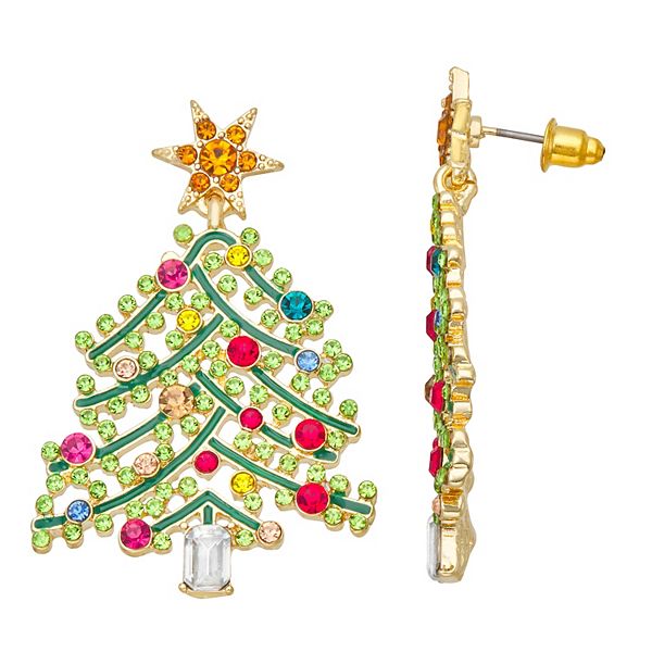 Celebrate Together™ Christmas Tree Earrings - Green