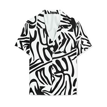 Men's Animal Print Short Sleeves Button Up Summer Hawaiian Shirts