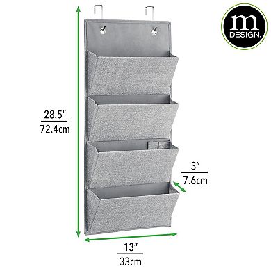mDesign Fabric Over Door Hanging Office Storage, 4 Pockets, 2 Pack