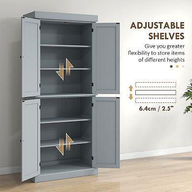 HOMCOM 72inch Kitchen Pantry Storage Cabinet with 4 Doors