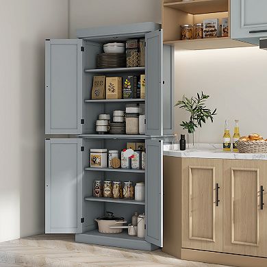 HOMCOM 72inch Kitchen Pantry Storage Cabinet with 4 Doors