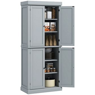 Homcom 72" Kitchen Pantry Storage Cabinet With 4 Doors