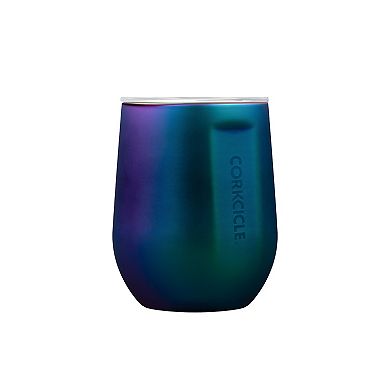 Corkcicle Luxe 12 Ounce Stainless Steel Stemless Travel Cup with Lid, Dragonfly