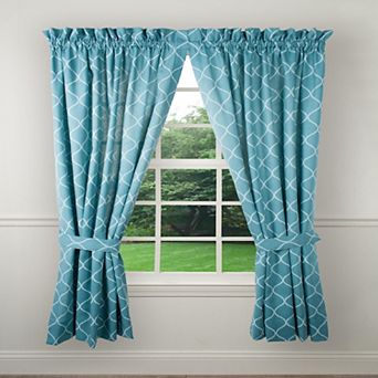 Trellis 2-Panels Unlined Stylish Design Window Curtain Tailored Pair with Ties