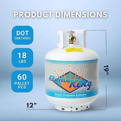 Flame King Portable Ready to Fill Empty LP Propane Gas Cylinder Tank, 20 Pound