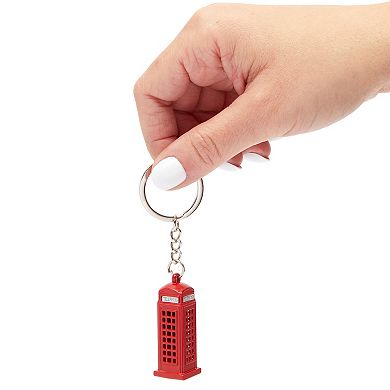 6 Pack London Keychains, British Souvenir Gifts, UK Flag, Telephone Booth, Big Ben, Double-Decker Bus, England Metal Key Rings